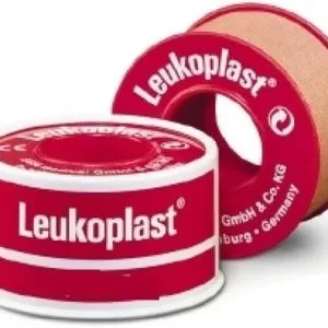 CEROTTO CHIRURGICO PERFORATO PER FISSAGGIO MEDICAZIONI IN ROCCHETTO LEUKOPLAST SUPPORTO VISCOSA COLOR PELLE MASSA ADESIVA CAUCCIU' OSSIDO DI ZINCO 1,25X500CM