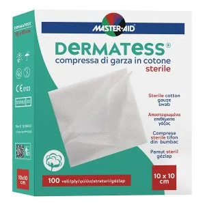 GARZA COMPRESSA MASTER-AID DERMATESS COTONE 10X10CM 100 PEZZI
