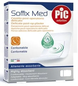 CEROTTO PIC SOFFIX MED IN TNT CON TAMPONE CENTRALE ASSORBENTE STERILE MONOUSO 30X10 CM STERILI ANTIBATTERICO 3 PEZZI