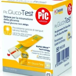 STRISCE MISURAZIONE GLICEMIA PIC GLUCOTEST 25 PEZZI