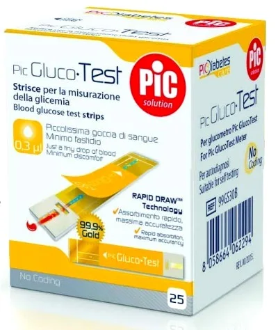 STRISCE MISURAZIONE GLICEMIA PIC GLUCOTEST 25 PEZZI