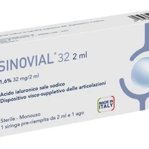 SIRINGA INTRA-ARTICOLARE SINOVIAL 32 ACIDO IALURONICO SALE SODICO 1,6% 32MG/2ML 2ML + AGO 21 GAUGE