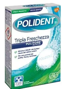 POLIDENT TRIPLA FRESCHEZZA 66 COMPRESSE