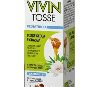 VIVIN TOSSE PEDIATRICO SCIROPPO PER TOSSE SECCA E GRASSA GUSTO FRAGOLA E CREME CARAMEL 150 ML