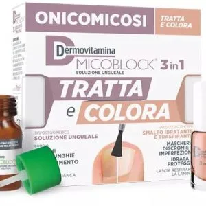 DERMOVITAMINA MICOBLOCK 3 IN 1 TRATTA E COLORA SOLUZIONE UNGUEALE 7 ML + SMALTO IDRATANTE TRASPIRANTE 5 ML