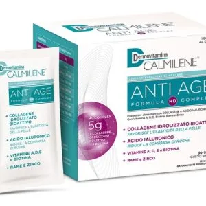 DERMOVITAMINA CALMILENE ANTIAGE IA A BASE DI COLLAGENE E ACIDO IALURONICO POLVERE 30 BUSTINE GUSTO VANIGLIA
