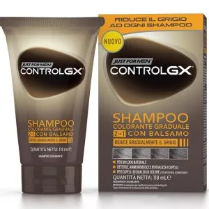 JUST FOR MEN CONTROL GX SHAMPOO COLORANTE GRADUALE 2 IN 1 CON BALSAMO 150 ML