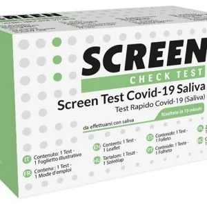 SCREEN TEST ANTIGENICO RAPIDO AUTODIAGNOSTICO COVID-19 SARS-COV-2 CAMPIONI SALIVARI SELFTEST COVID SALIVA SCREEN