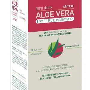 ALOE VERA ANTIOX MINI DRINK 5 VOLTE PIU' CONCENTRATO 15 BUSTINE DA 10 ML