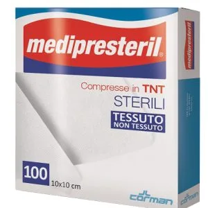 GARZA COMPRESSA MEDIPRESTERIL TNT 10X10CM 100 PEZZI