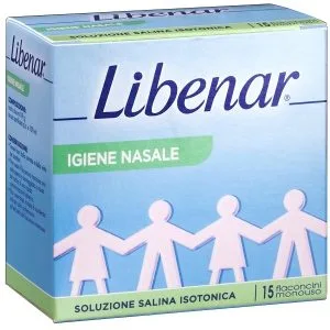 SOLUZIONE SALINA ISOTONICA 0,9% LIBENAR PER IGIENE NASALE 15 FLACONCINI MONOUSO X 5 ML