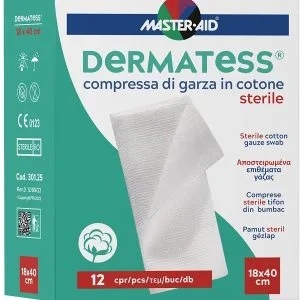 GARZA IDROFILA DERMATESS COTONE 18X40 12 PEZZI