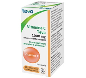 VITAMINA C TEVA*10CPR EFF 1G